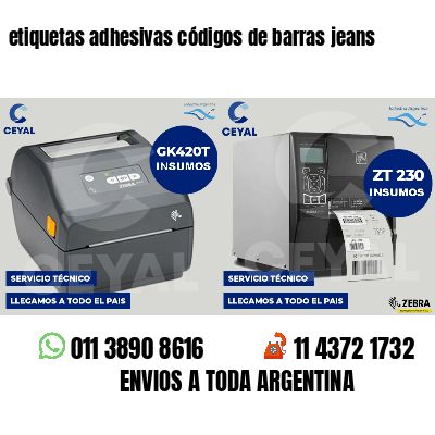 etiquetas adhesivas códigos de barras jeans