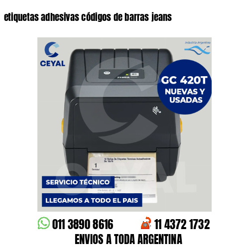 etiquetas adhesivas códigos de barras jeans
