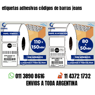 etiquetas adhesivas códigos de barras jeans