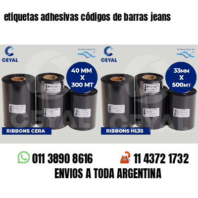 etiquetas adhesivas códigos de barras jeans
