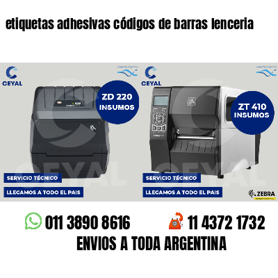 etiquetas adhesivas códigos de barras lenceria