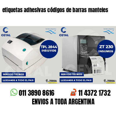 etiquetas adhesivas códigos de barras manteles