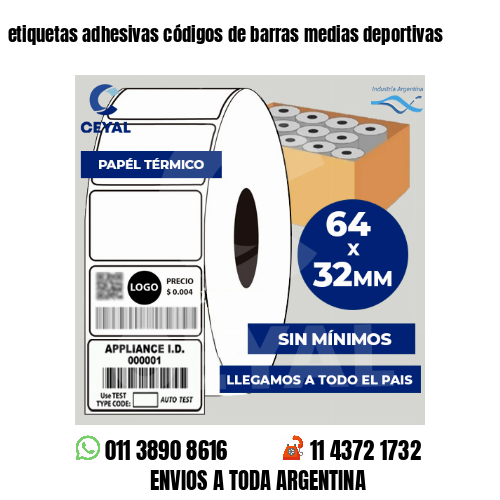 etiquetas adhesivas códigos de barras medias deportivas