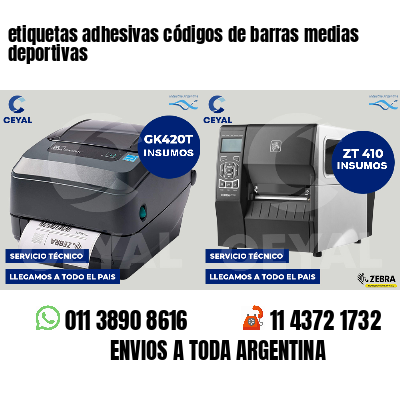 etiquetas adhesivas códigos de barras medias deportivas