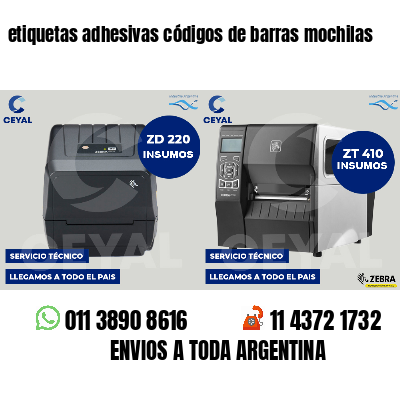 etiquetas adhesivas códigos de barras mochilas