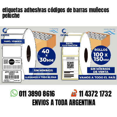 etiquetas adhesivas códigos de barras muñecos peluche