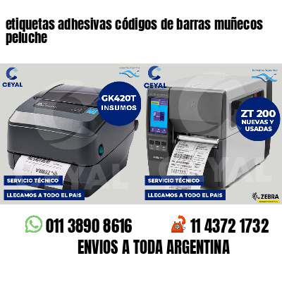 etiquetas adhesivas códigos de barras muñecos peluche