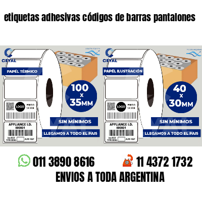 etiquetas adhesivas códigos de barras pantalones