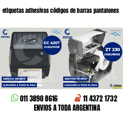etiquetas adhesivas códigos de barras pantalones