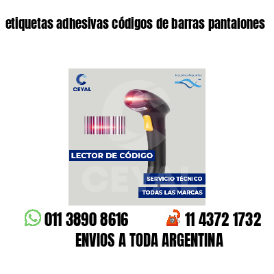 etiquetas adhesivas códigos de barras pantalones