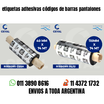 etiquetas adhesivas códigos de barras pantalones