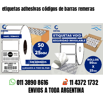 etiquetas adhesivas códigos de barras remeras