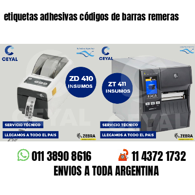 etiquetas adhesivas códigos de barras remeras