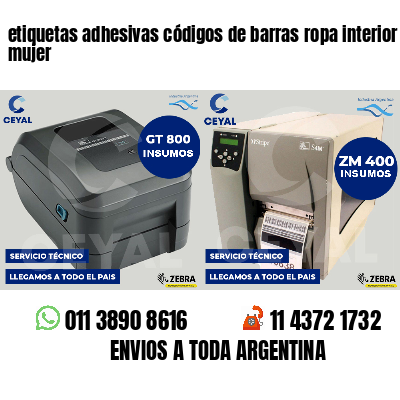 etiquetas adhesivas códigos de barras ropa interior mujer