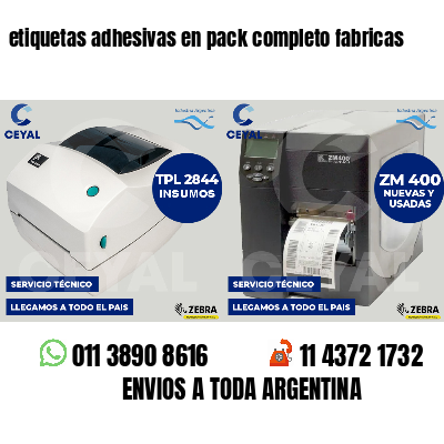 etiquetas adhesivas en pack completo fabricas