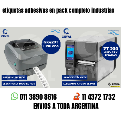 etiquetas adhesivas en pack completo industrias