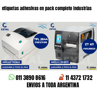 etiquetas adhesivas en pack completo industrias