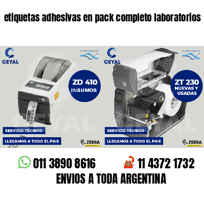 etiquetas adhesivas en pack completo laboratorios