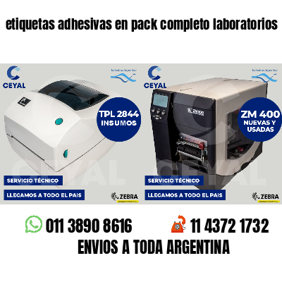 etiquetas adhesivas en pack completo laboratorios