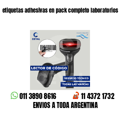 etiquetas adhesivas en pack completo laboratorios