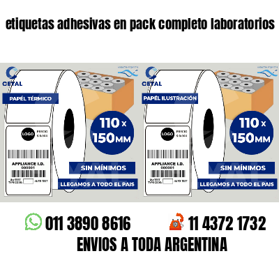etiquetas adhesivas en pack completo laboratorios