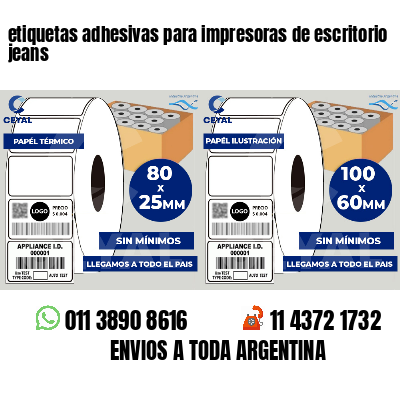 etiquetas adhesivas para impresoras de escritorio jeans