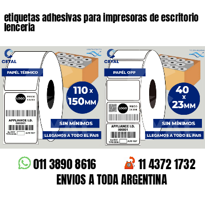 etiquetas adhesivas para impresoras de escritorio lenceria