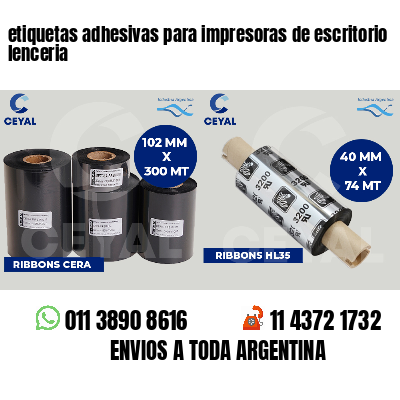 etiquetas adhesivas para impresoras de escritorio lenceria