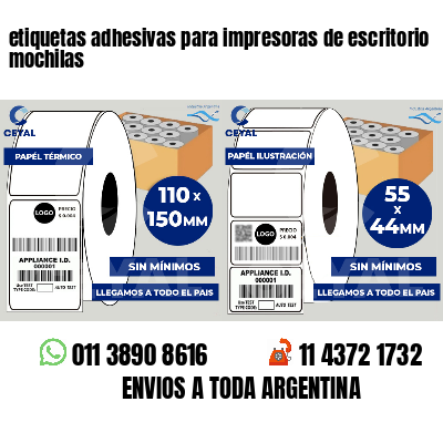 etiquetas adhesivas para impresoras de escritorio mochilas