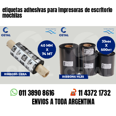 etiquetas adhesivas para impresoras de escritorio mochilas