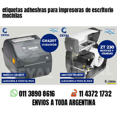 etiquetas adhesivas para impresoras de escritorio mochilas