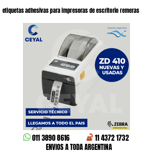 etiquetas adhesivas para impresoras de escritorio remeras