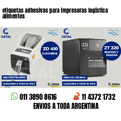 etiquetas adhesivas para impresoras logística  alimentos