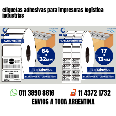 etiquetas adhesivas para impresoras logística  industrias