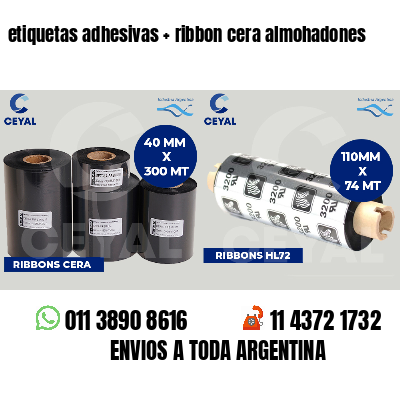 etiquetas adhesivas ribbon cera almohadones
