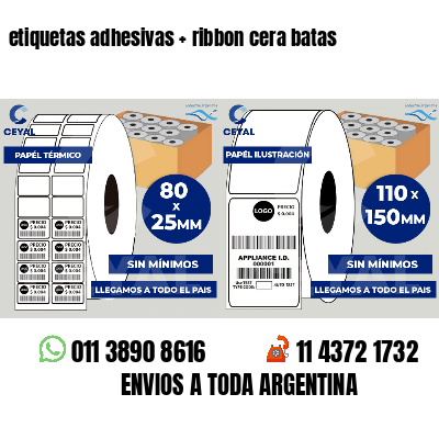 etiquetas adhesivas ribbon cera batas