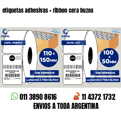 etiquetas adhesivas ribbon cera buzos