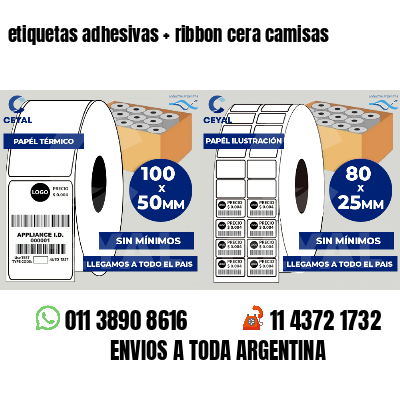 etiquetas adhesivas ribbon cera camisas