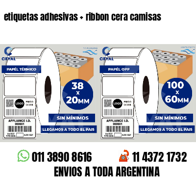 etiquetas adhesivas ribbon cera camisas