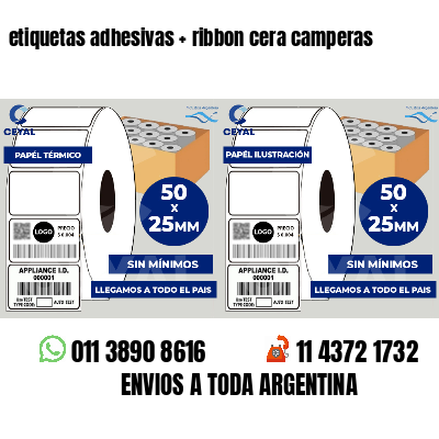 etiquetas adhesivas ribbon cera camperas