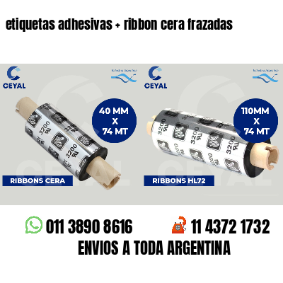etiquetas adhesivas ribbon cera frazadas