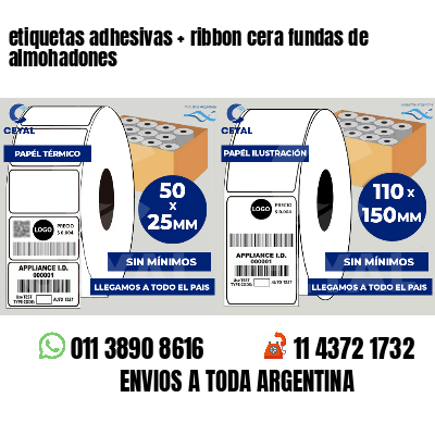 etiquetas adhesivas ribbon cera fundas de almohadones