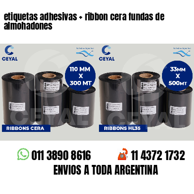 etiquetas adhesivas ribbon cera fundas de almohadones