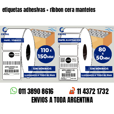 etiquetas adhesivas ribbon cera manteles