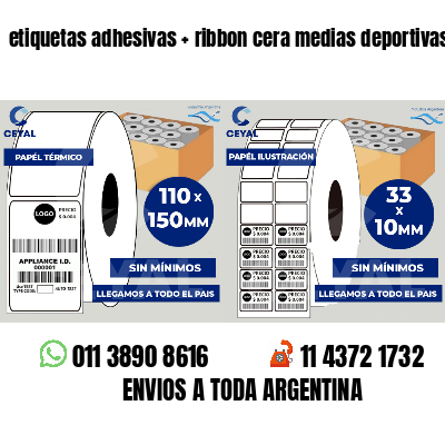etiquetas adhesivas ribbon cera medias deportivas