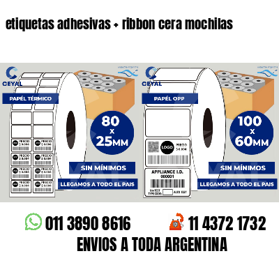 etiquetas adhesivas   ribbon cera mochilas