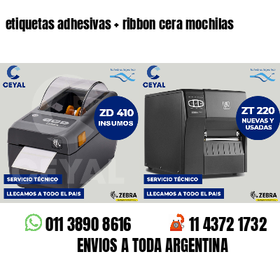 etiquetas adhesivas   ribbon cera mochilas
