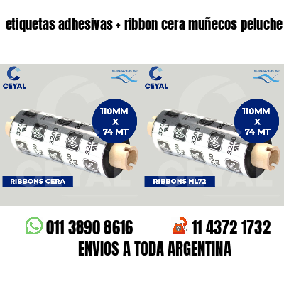 etiquetas adhesivas   ribbon cera muñecos peluche