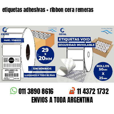 etiquetas adhesivas ribbon cera remeras
