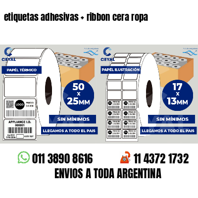 etiquetas adhesivas ribbon cera ropa
